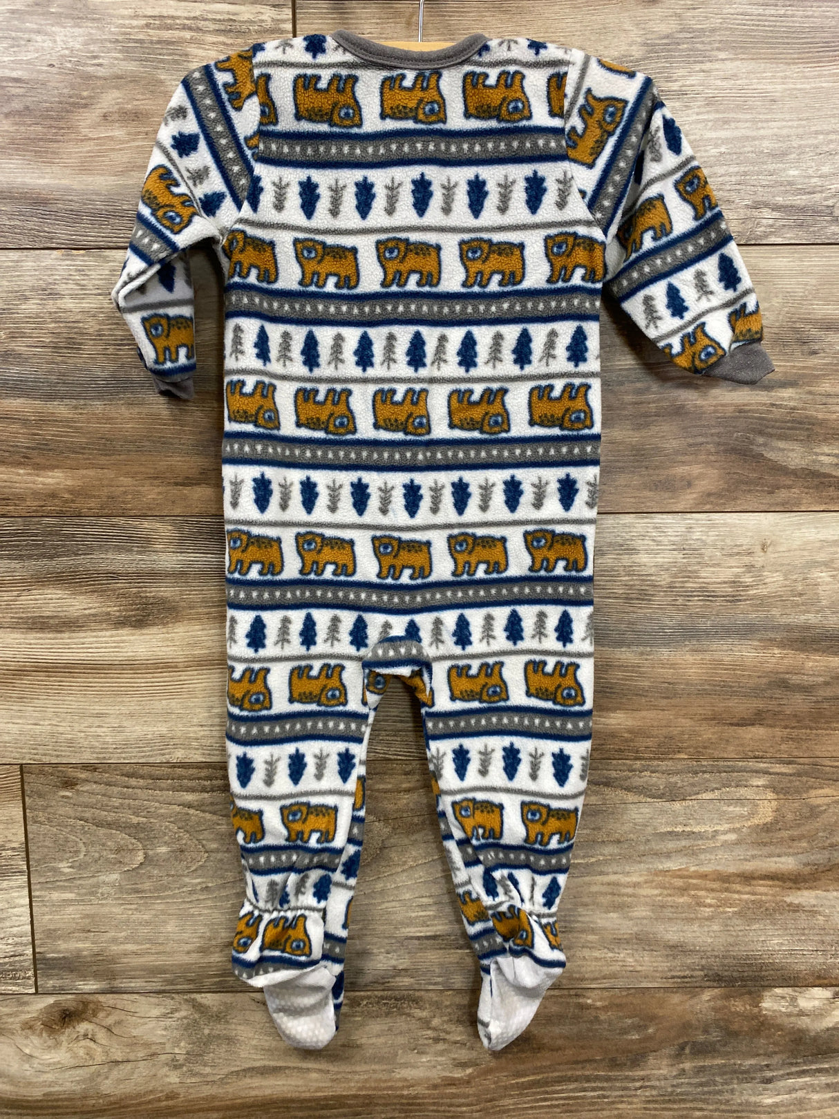 Chick Pea Bear Fair Isle Blanket Sleeper White sz 18m