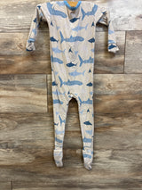 Kickee Pants Bamboo Shark Zippered Footie Beige sz 18-24m