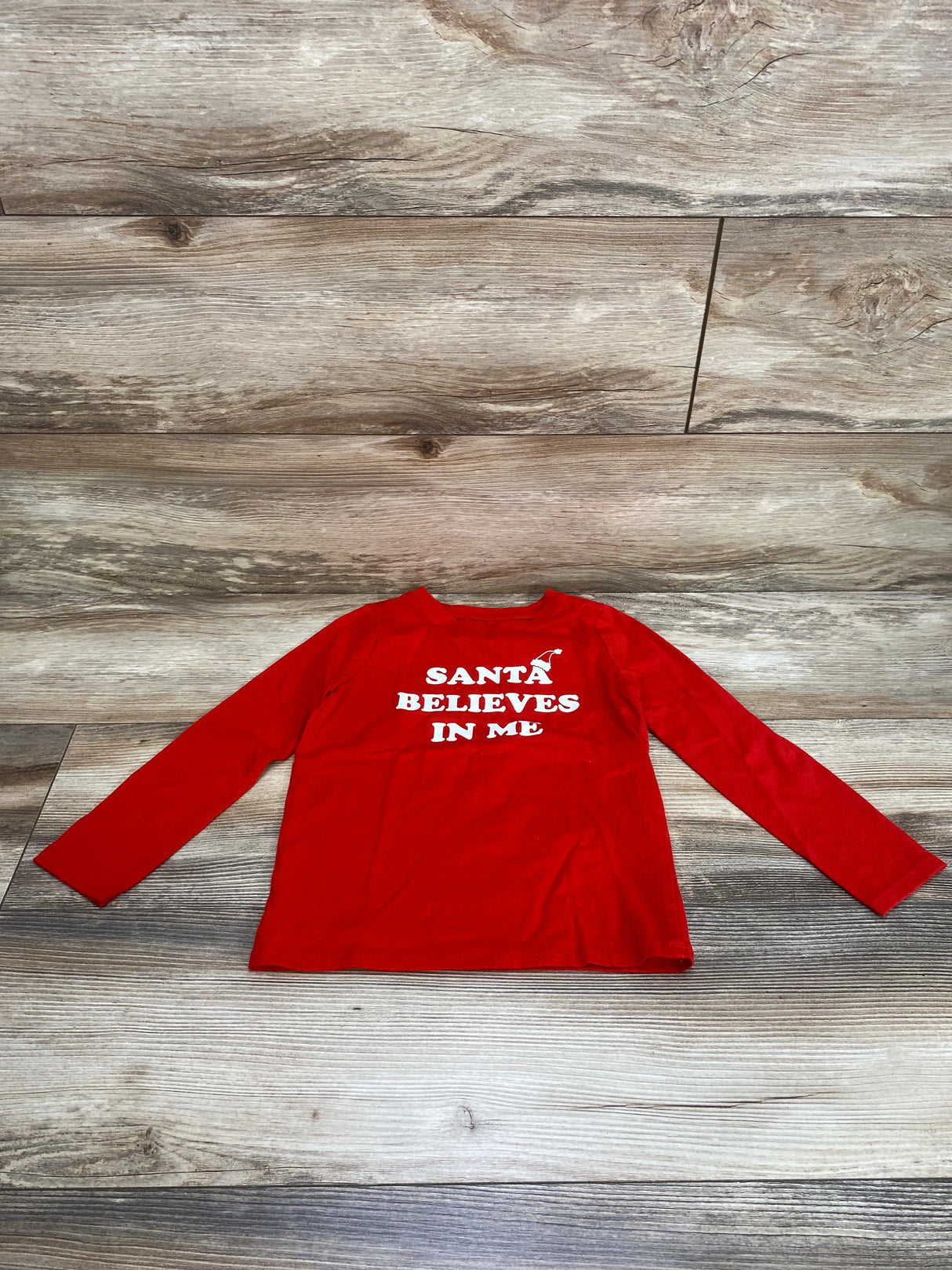 Cat & Jack Santa Believes In Me Shirt Red sz 4-5T