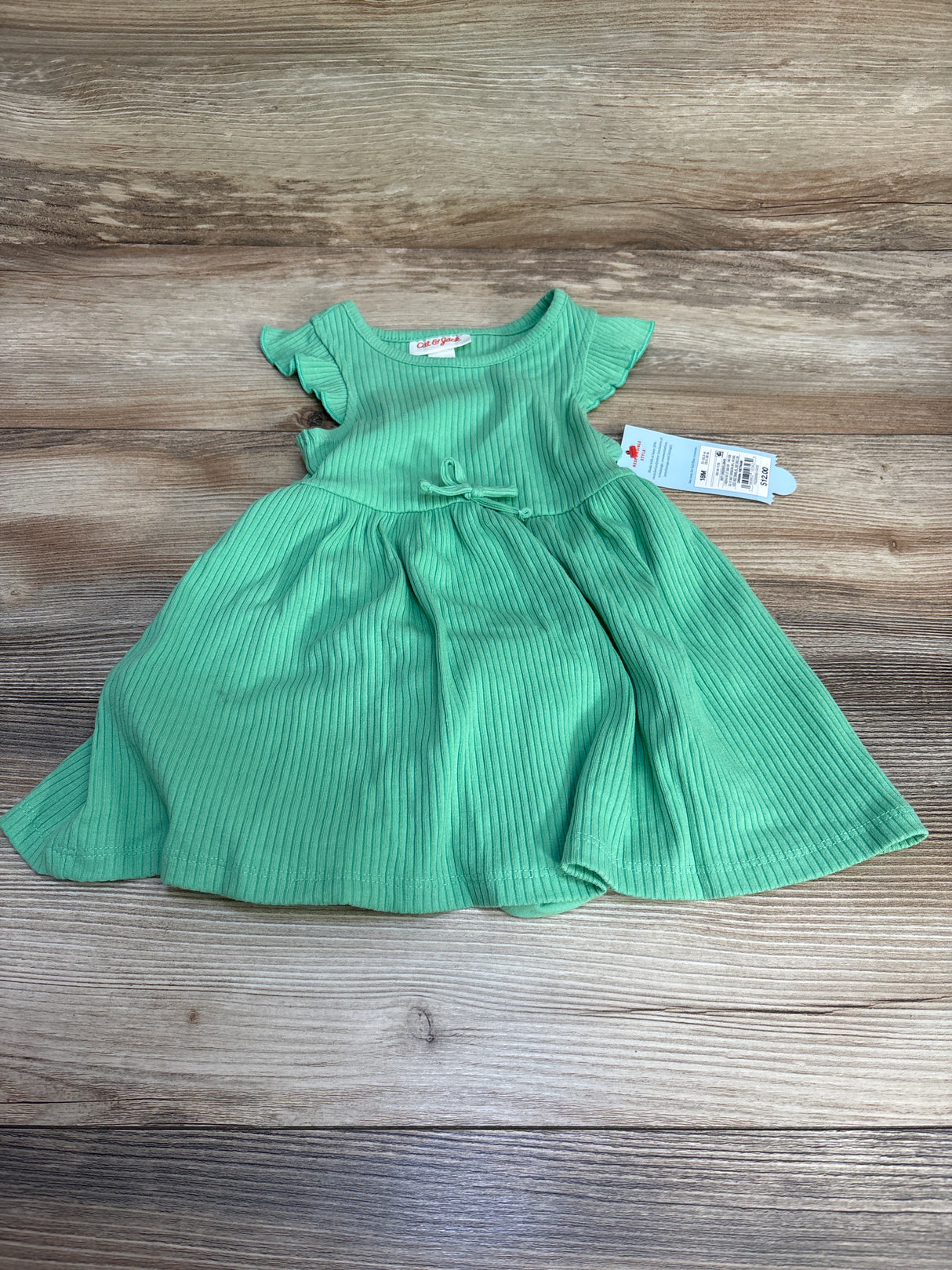 NEW Cat & Jack 2pc Ribbed Dress & Bloomers Green sz 18m