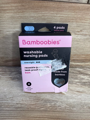 Bamboobies washable nursing pads, blue overnight, reusable leak-proof protection made from bamboo