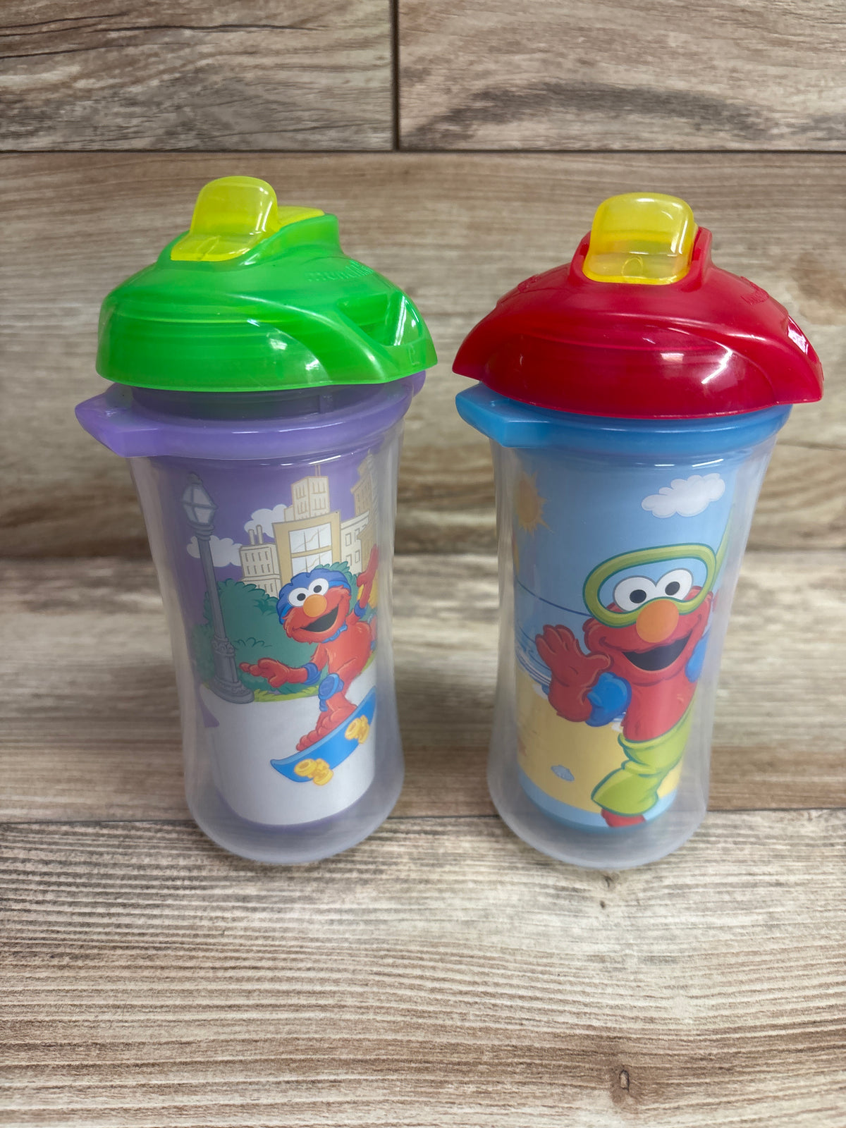 NWOT Munchkin Sesame Street Click Lock Insulated Straw Cups 2pk 9oz
