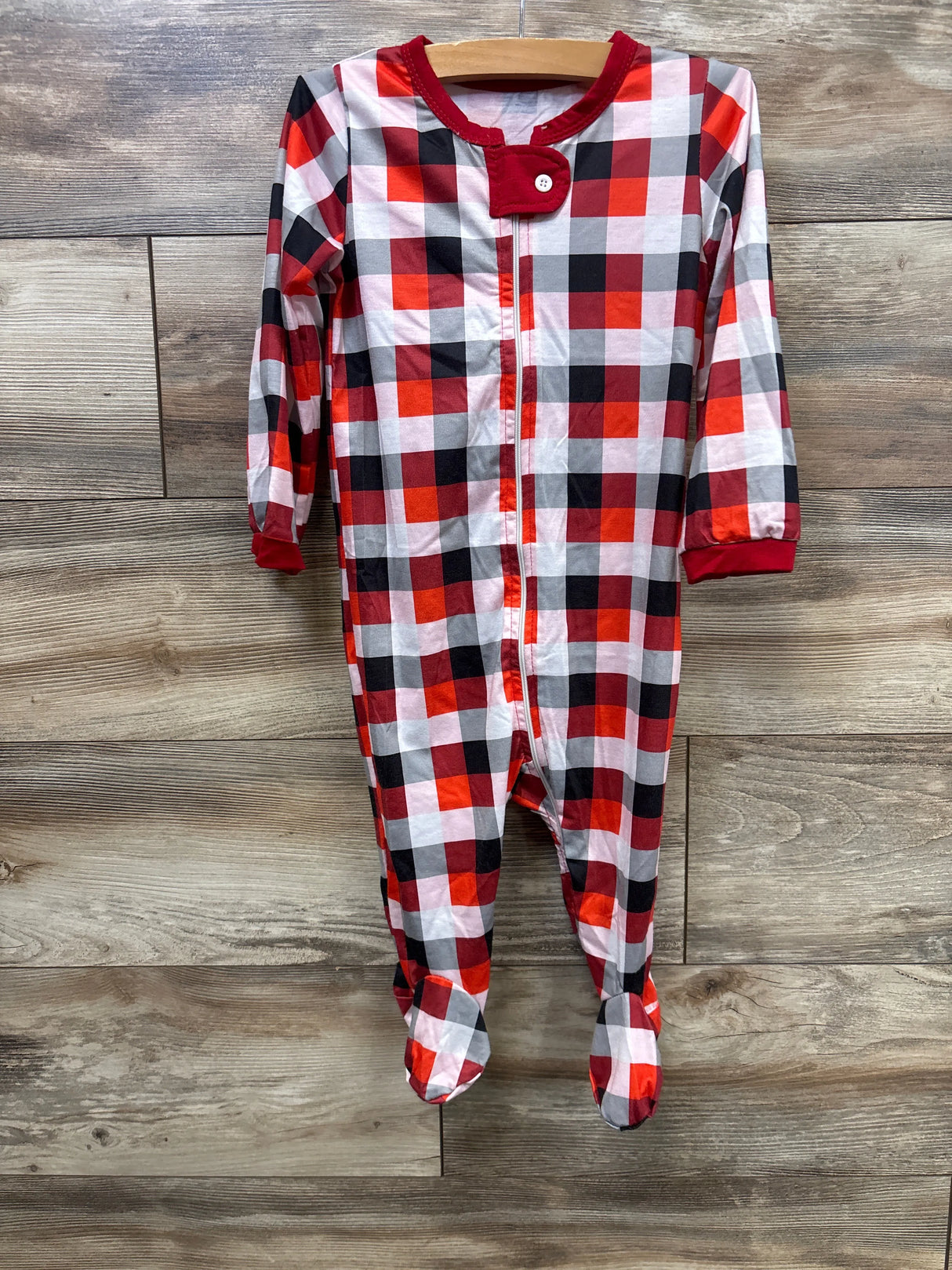 Checker Print Sleeper Red sz 24m
