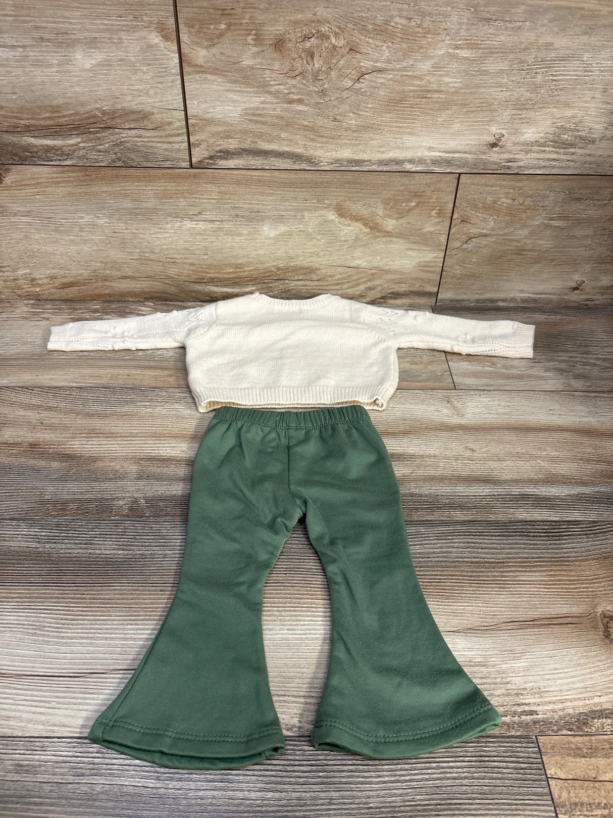 Btween Baby 2pc Knit Sweater & Flare Leggings Set Cream sz 3m