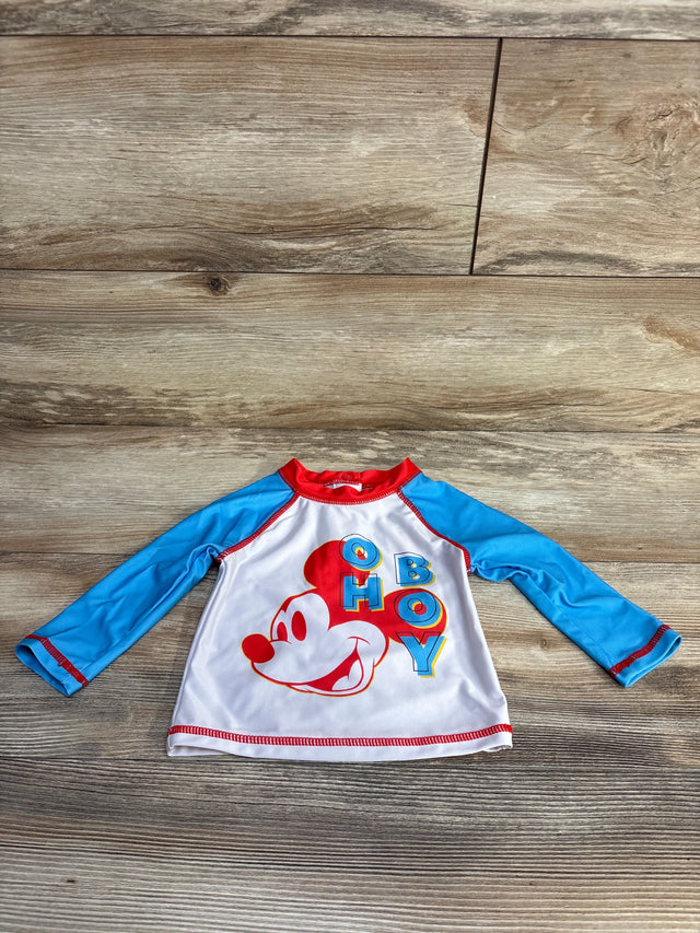 Disney Store Mickey Mouse Oh Boy Rashguard Blue sz 9-12m - Me n Mommy To Be