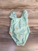 Cat & Jack 1pc Ruffle Swimsuit Green sz 12m