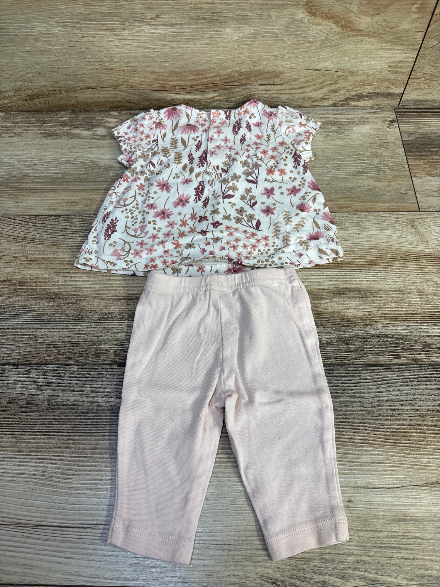 Just One You 2pc Floral Top & Pants Set White sz 6m