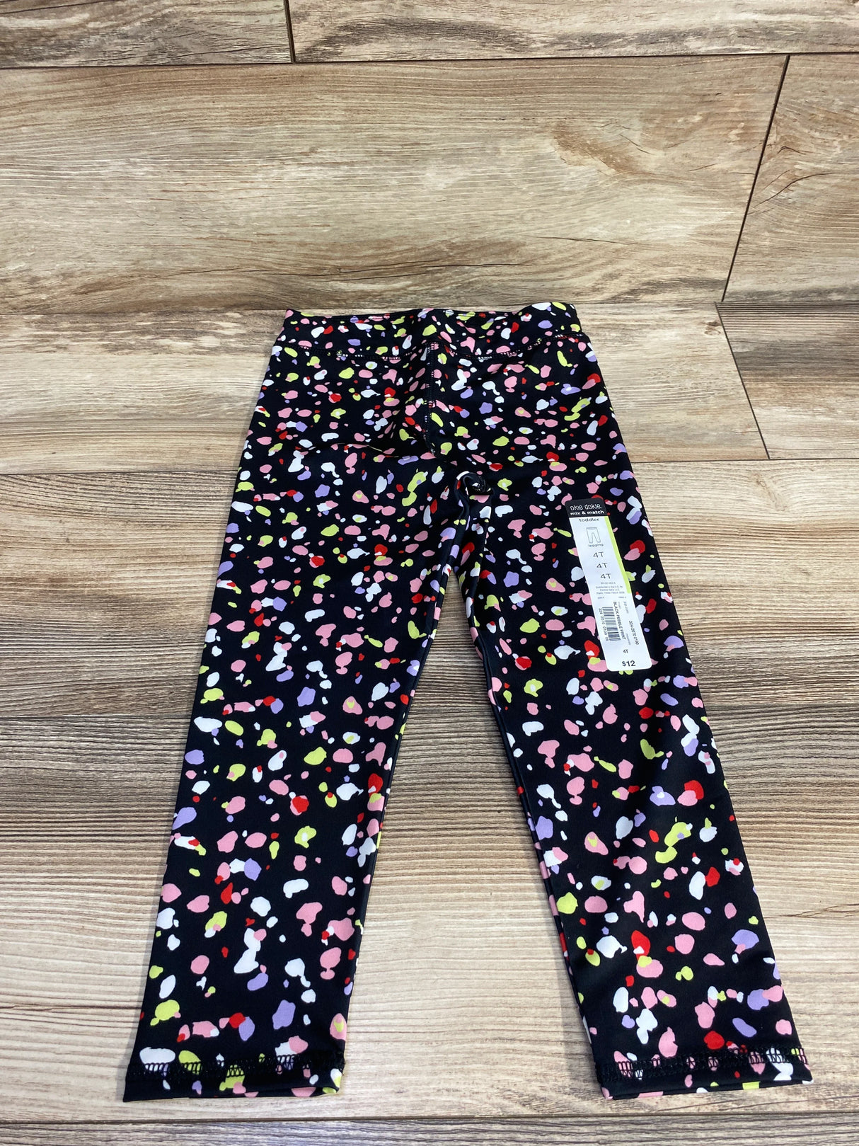 NEW Okie Dokie Black Pebble Print Leggings sz 4T