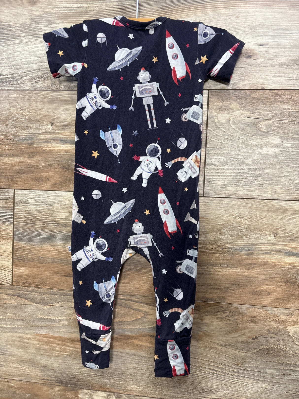 Bums & Roses I Need Space Short Sleeve Romper Navy sz 12-18m