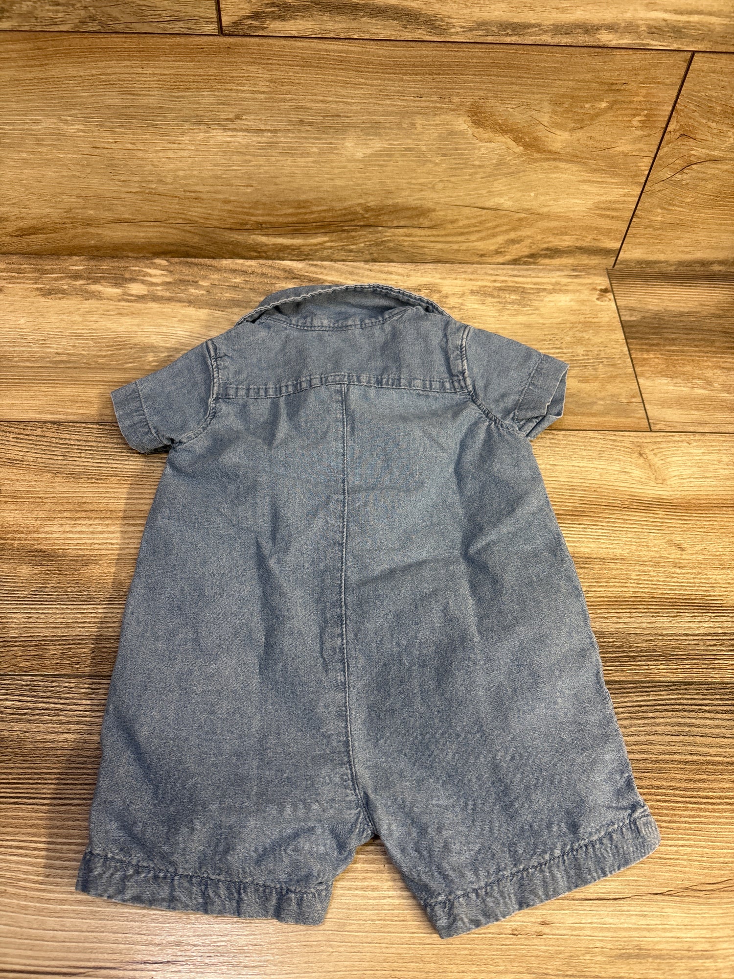 Carter's Chambray Polo Shortie Romper Blue sz 6m