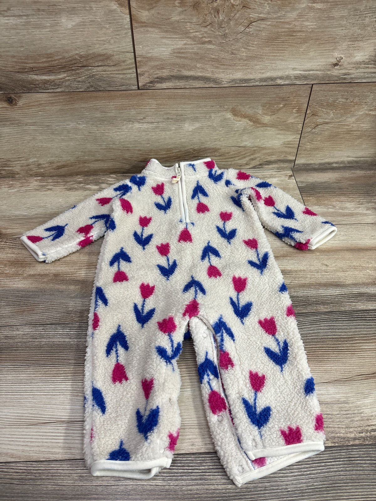 Carter's Floral Sherpa Coverall Beige sz 9m
