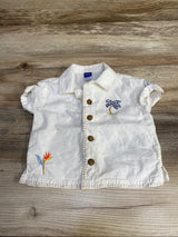 Old Navy Embroidered Button Up Shirt White sz 3-6m