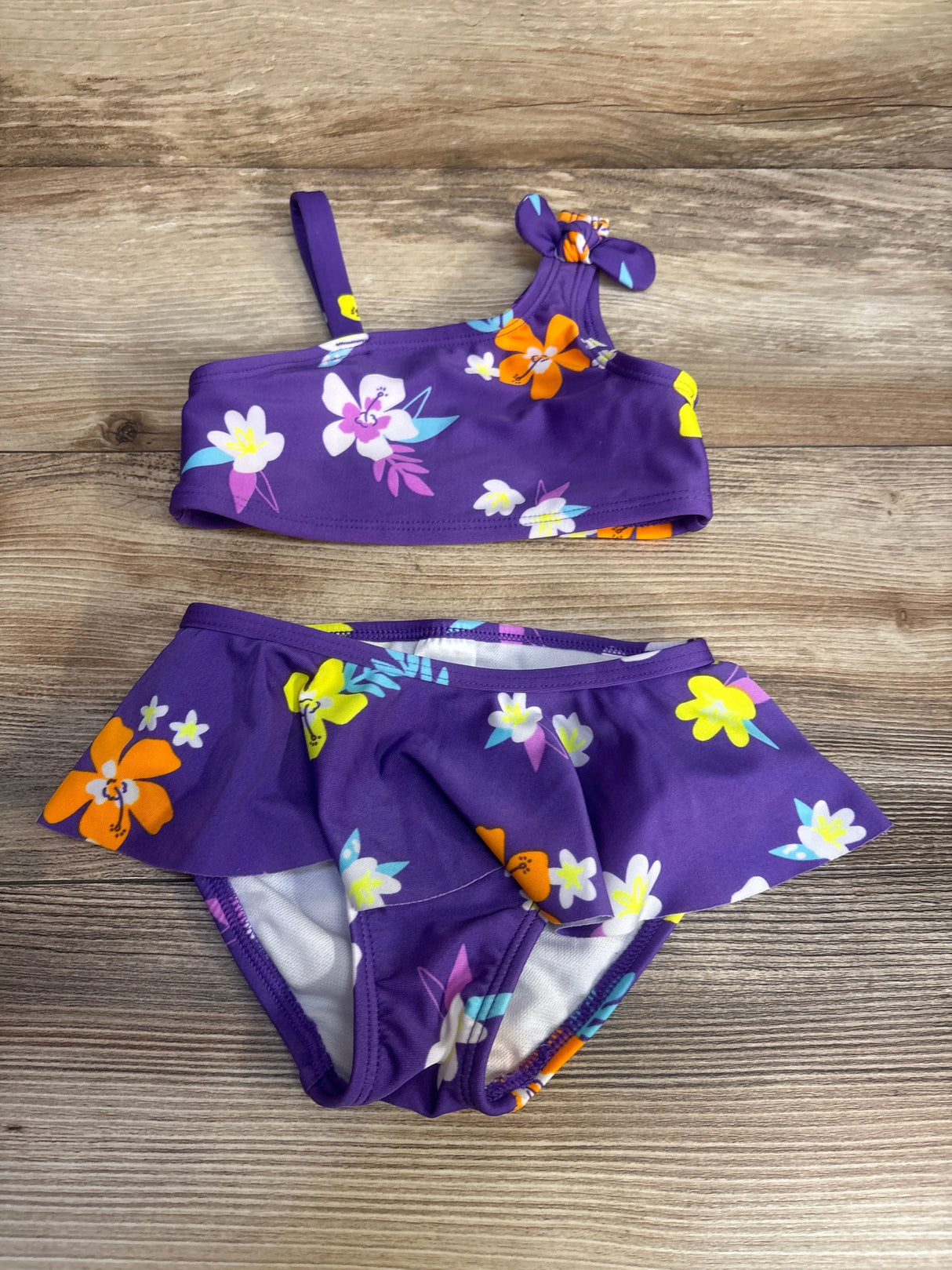 Cat & Jack 2pc Floral Swimsuit Purple sz 2T