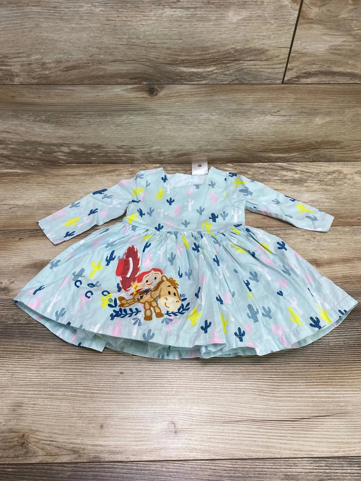 Disney Baby Jessie Cactus Print Dress Blue sz 9-12m