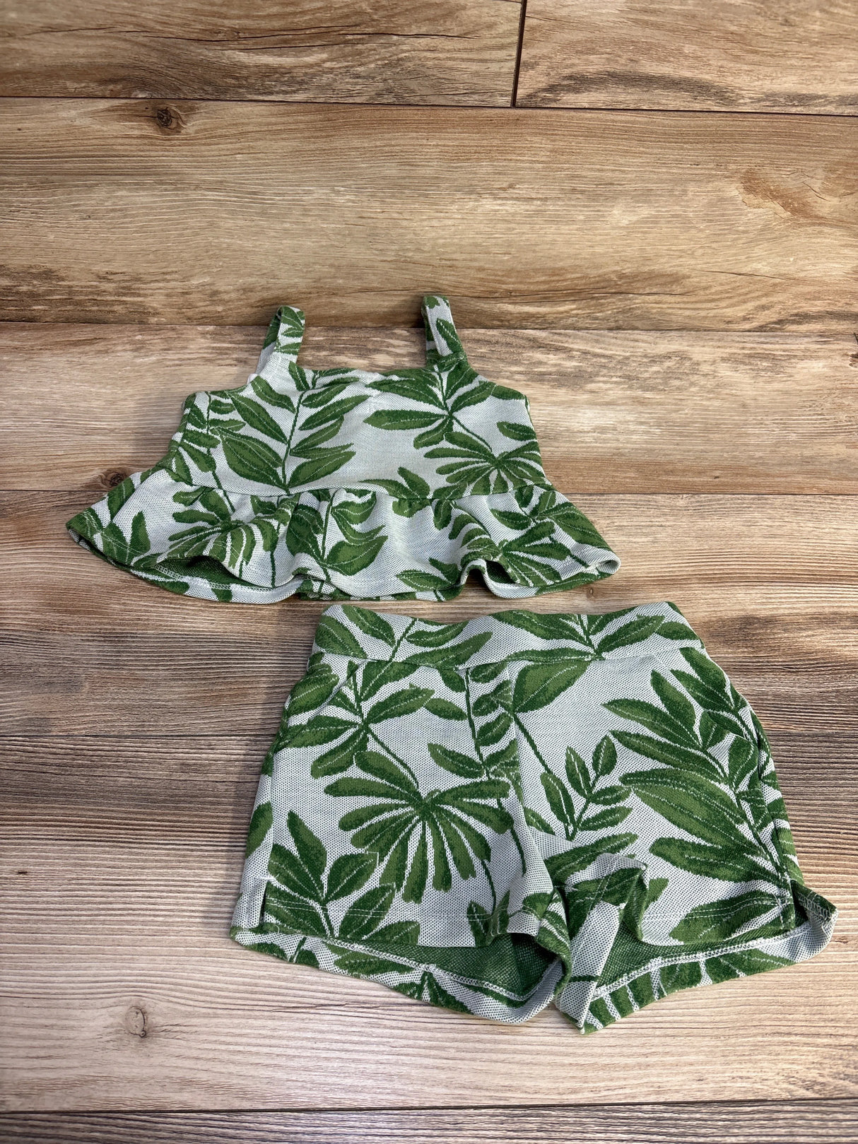 Janie and Jack 2pc The Palm Paradise Top & Shorts Green sz 3T - Me n Mommy To Be