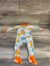 Burt's Bees Baby Organic Pumpkin Print Sleeper Grey sz 6-9m