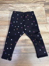 NEW Okie Dokie Black Star Fleece Lined Leggings sz 3m