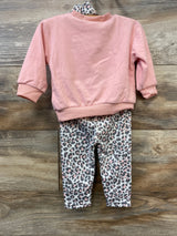 Just Lizzy 3pc Sweatshirt, Pants, & Headband Set Pink sz 6/9m