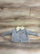 Jamie Kay Corduroy Sherpa Fleece Jacket Grey sz 6-12m