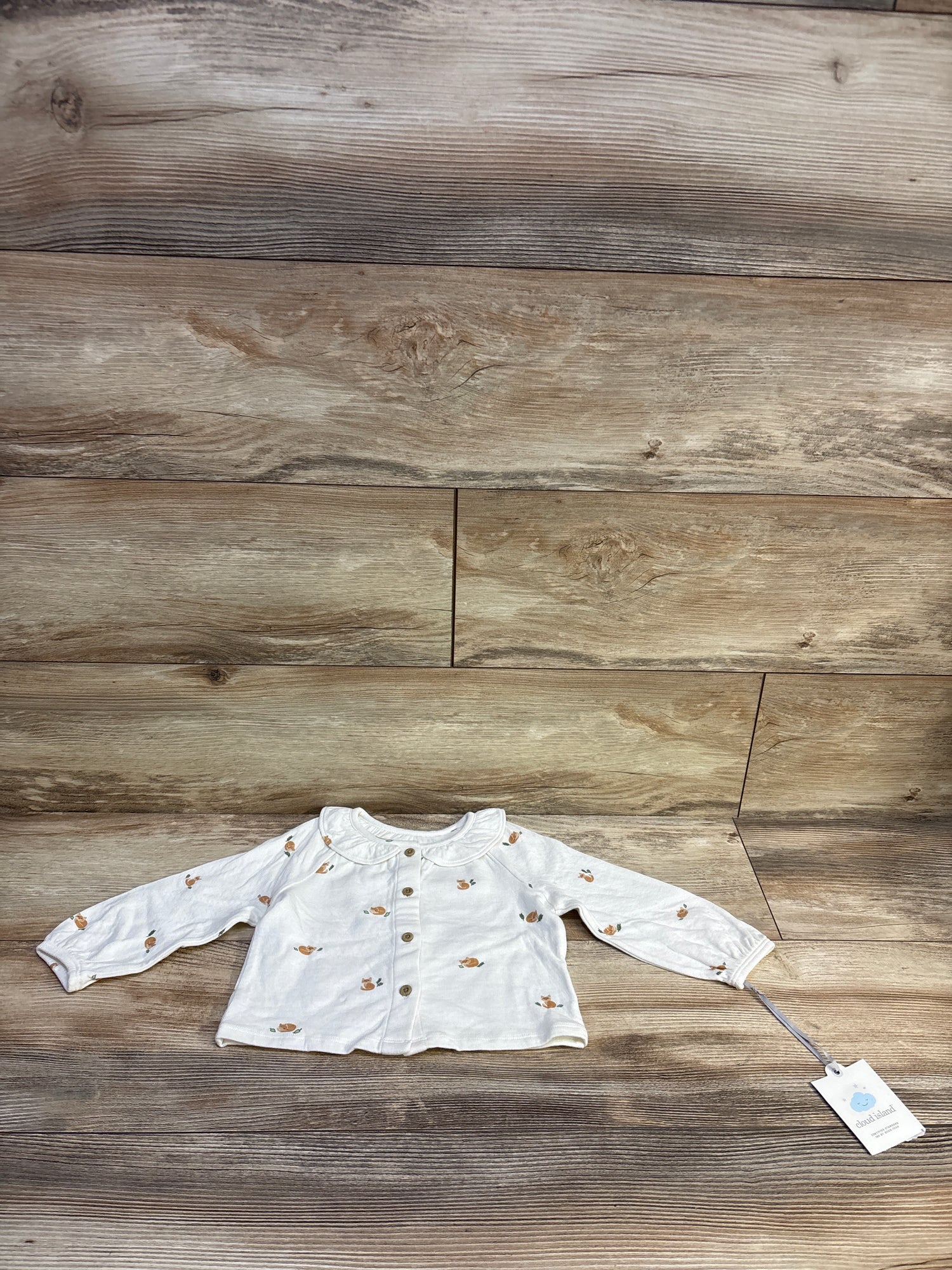NEW Cloud Island Button-Front Collared Shirt Ivory sz 12m