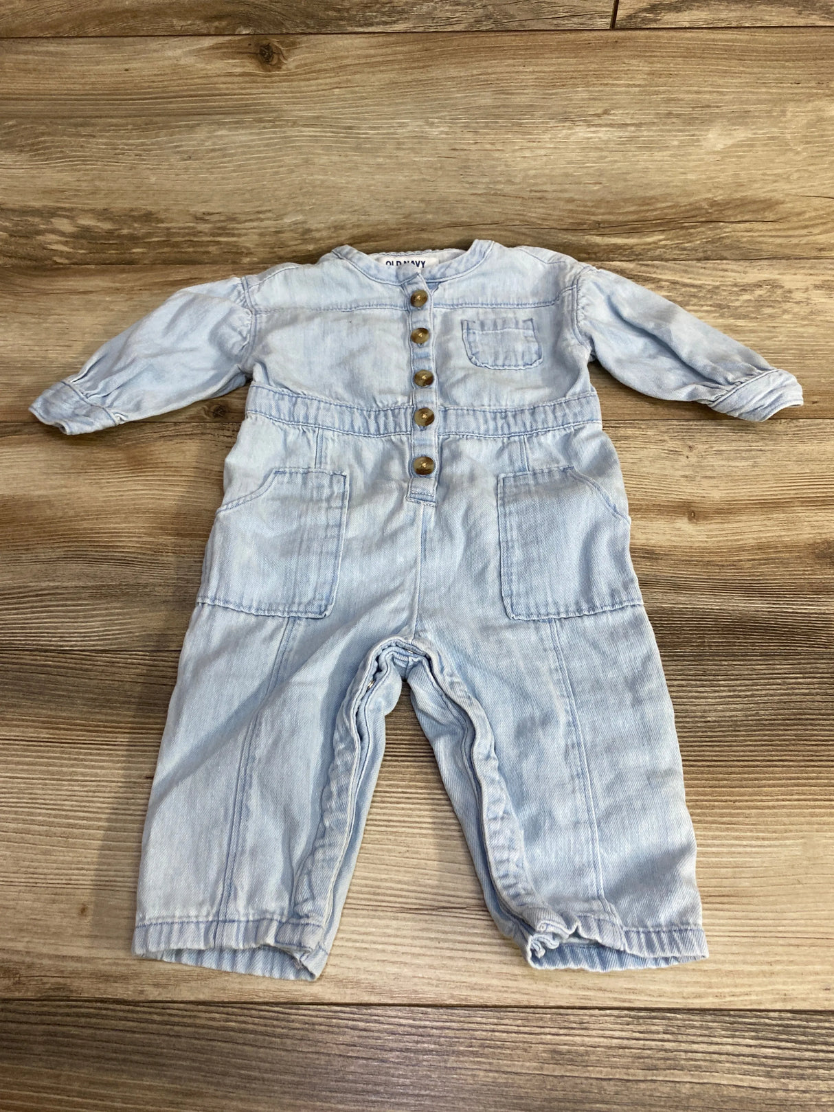Old Navy Denim Button Up Jumper Light Blue sz 12-18m