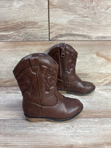 Cat & Jack Girls' Memphis Zipper Western Boots Brown sz 8c - Me n Mommy To Be