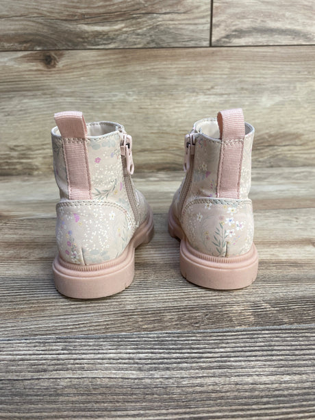 Cat & Jack Floral Zipper Combat Boots Grey sz 5c - Me n Mommy To Be
