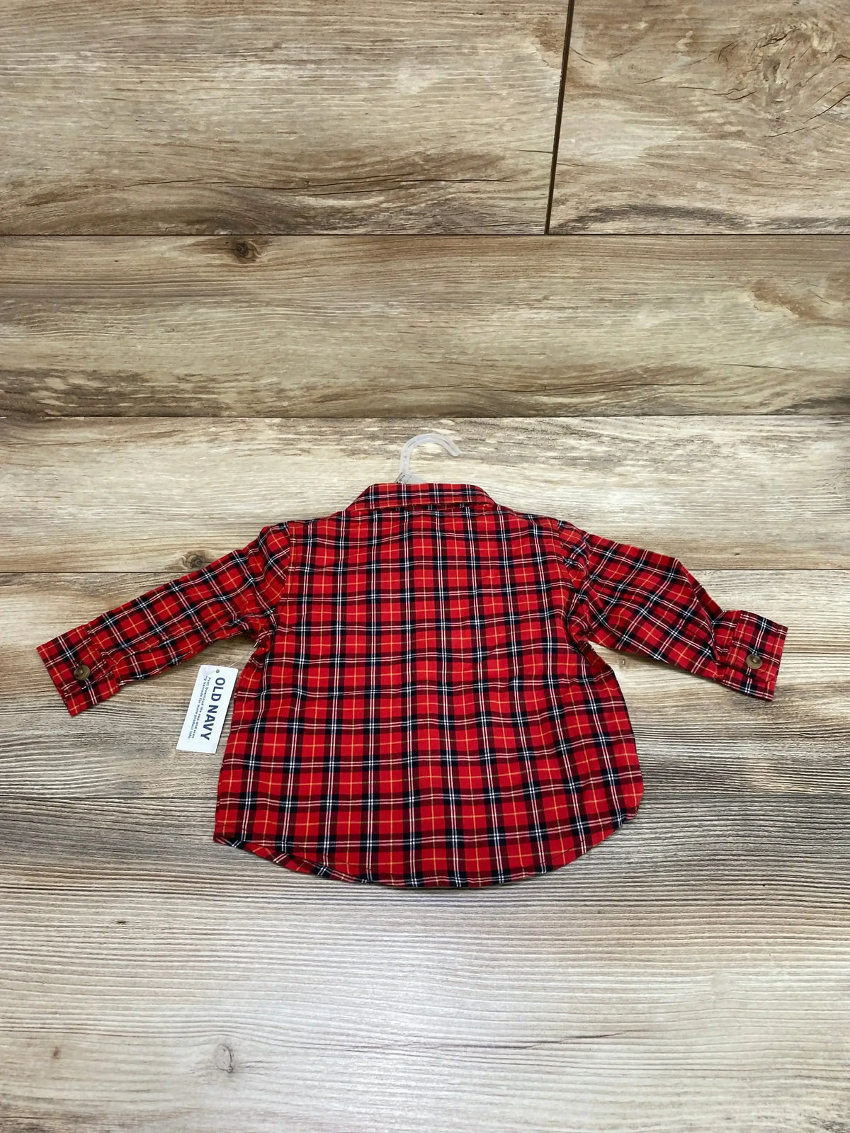 NEW Old Navy Plaid Button Up Shirt W/Bowtie Red sz 3-6m - Me n Mommy To Be