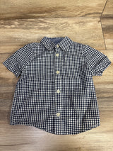 OshKosh Gingham Button Up Shirt Blue sz 18m