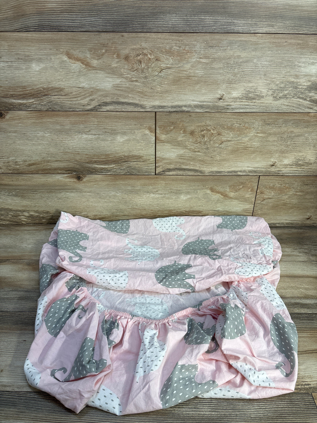 NoJo Fitted Crib Sheet - Elephants Pink