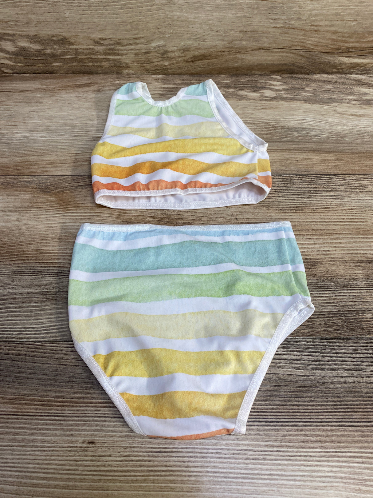 2pc Striped Swimsuit White sz 2T