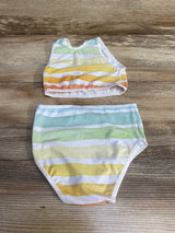 2pc Striped Swimsuit White sz 2T