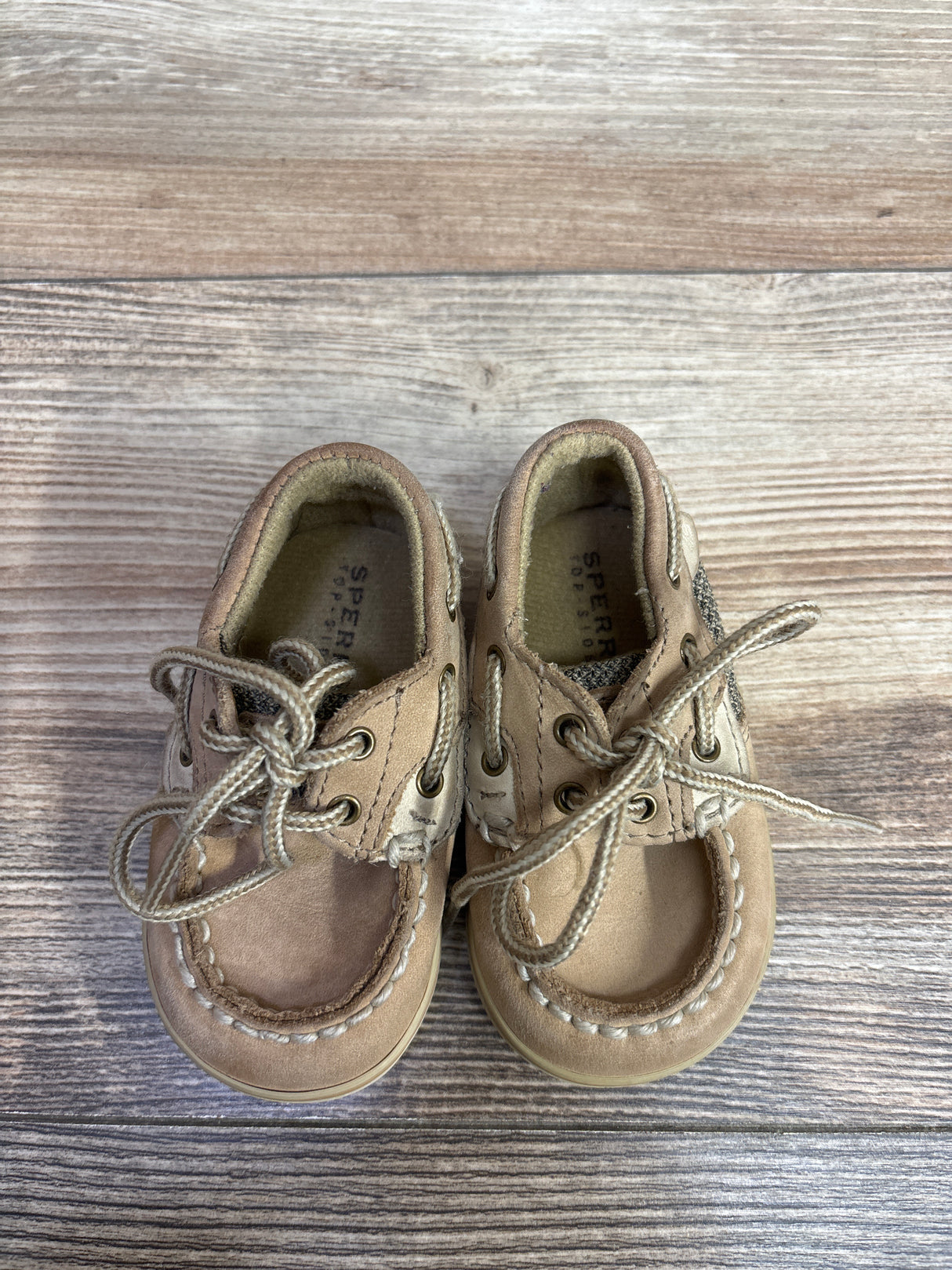 Sperry Bluefish Crib Jr Boat Shoes Tan sz 2c