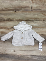 NEW Carter's Sherpa Lined Knit Hooded Button-Up Cardigan Beige sz 6m