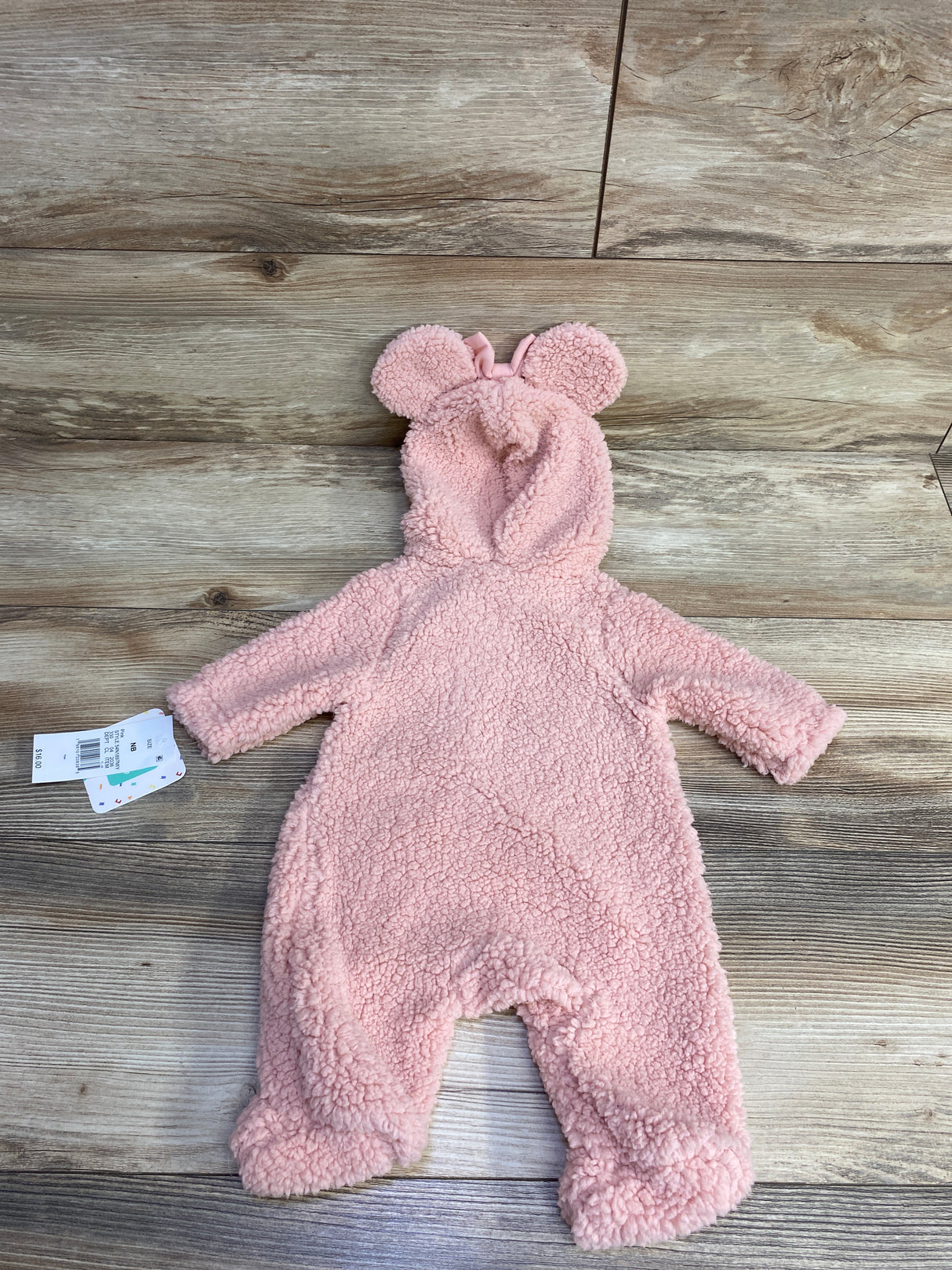 NEW Disney Baby Minnie Mouse Sherpa Hooded Coverall Pink sz Newborn
