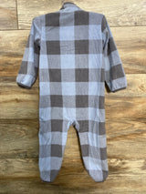 Carter's Plaid Fleece Coverall Blue sz 18m