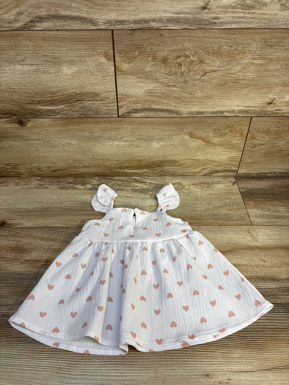 Shein Textured Heart Print Dress White sz 1-3m