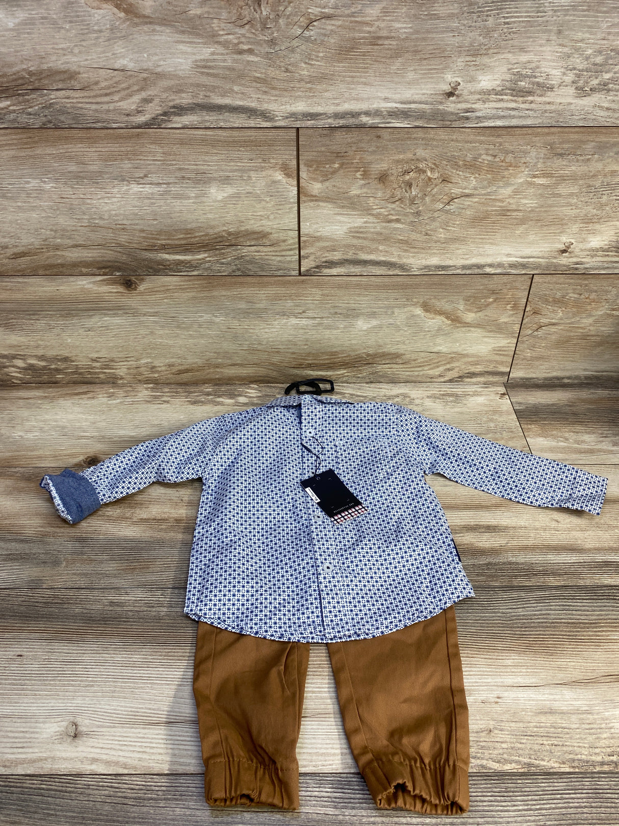 NEW Ben Sherman 2pc Button Up Shirt & Pants Set Blue sz 18m