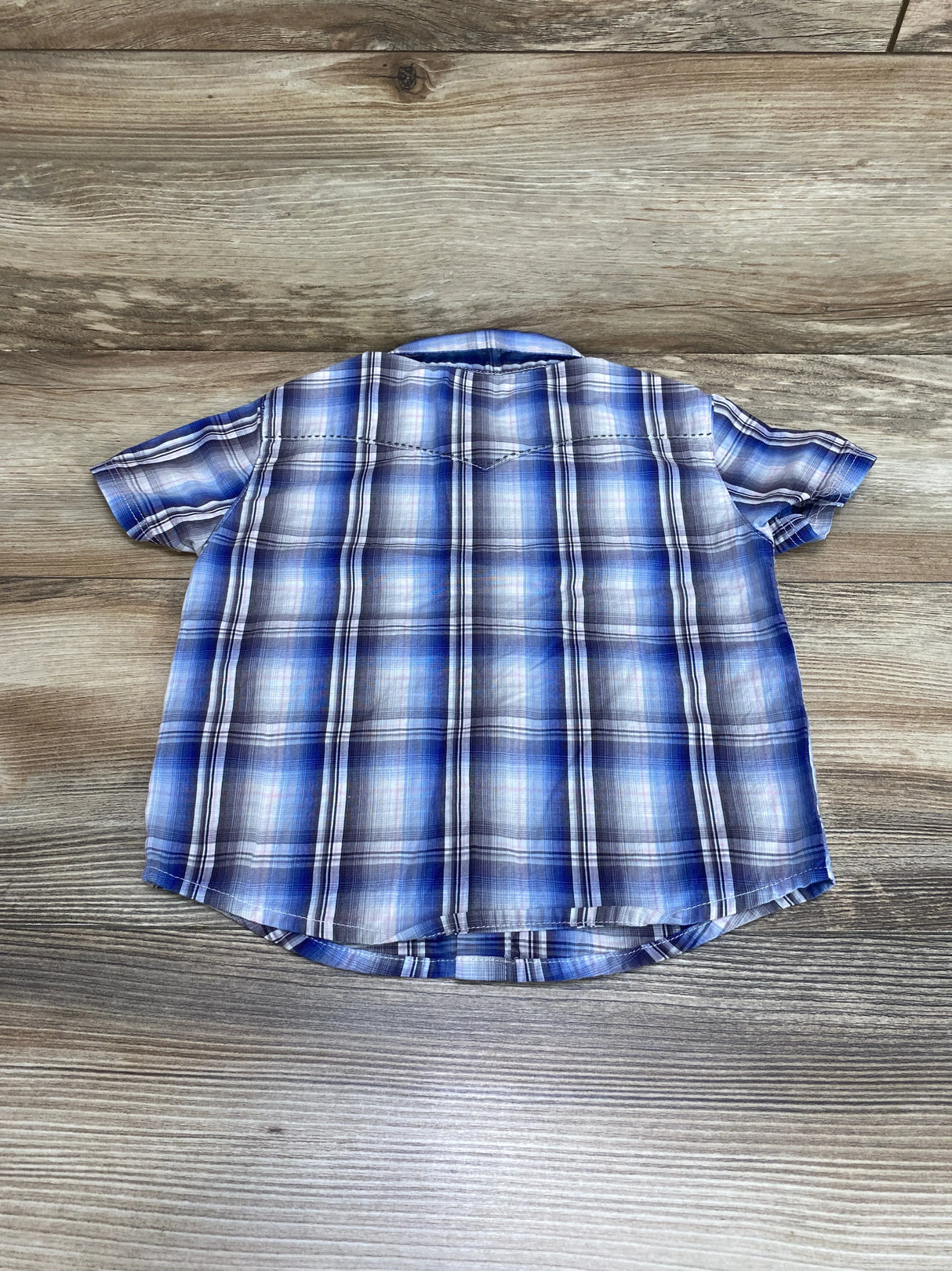 Wrangler Plaid Snap Shirt Blue sz 12m