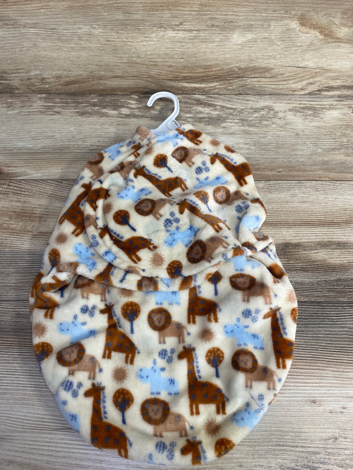 NEW Baby Essentials Animal Plush Swaddle Wrap Cream sz 0-3m
