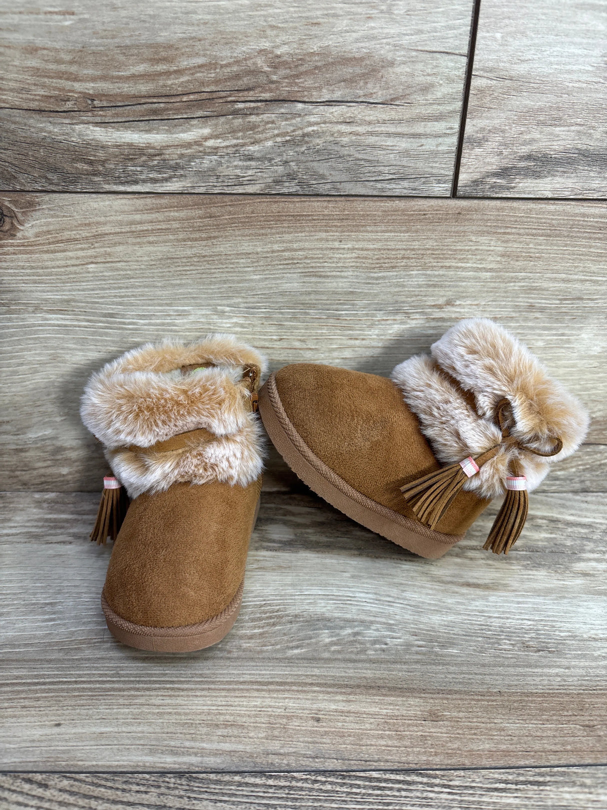 First Steps Soft Sole Faux Fur Boots Brown sz 3c