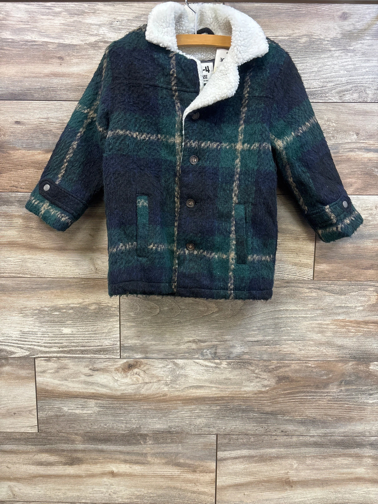 NEW Cotton On Kids Ranch Jacket in Green Plaid sz 3-4T