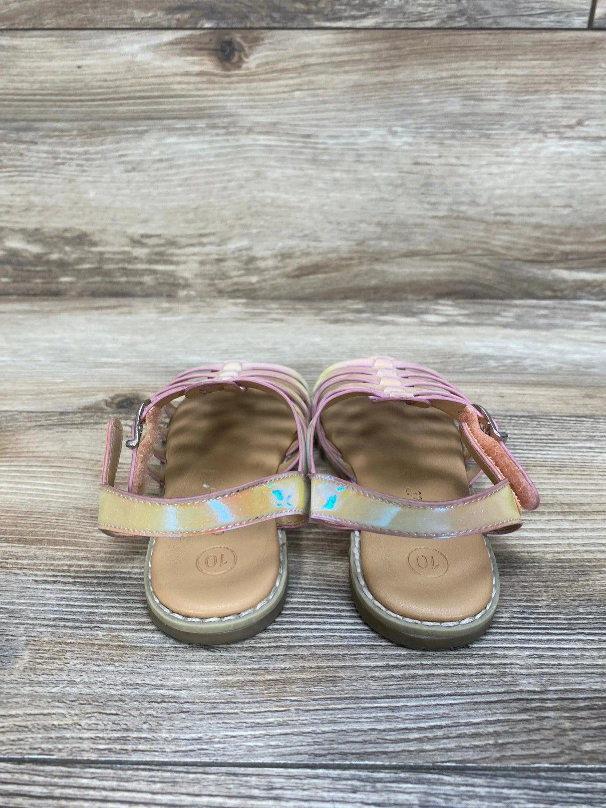 Cat & Jack Iridescent Shanel Fisherman Sandals sz 10c - Me 'n Mommy To Be