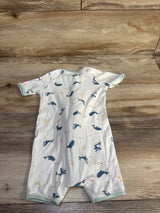 Mori Baby Summer Zip Pajama Romper White sz 12-18m