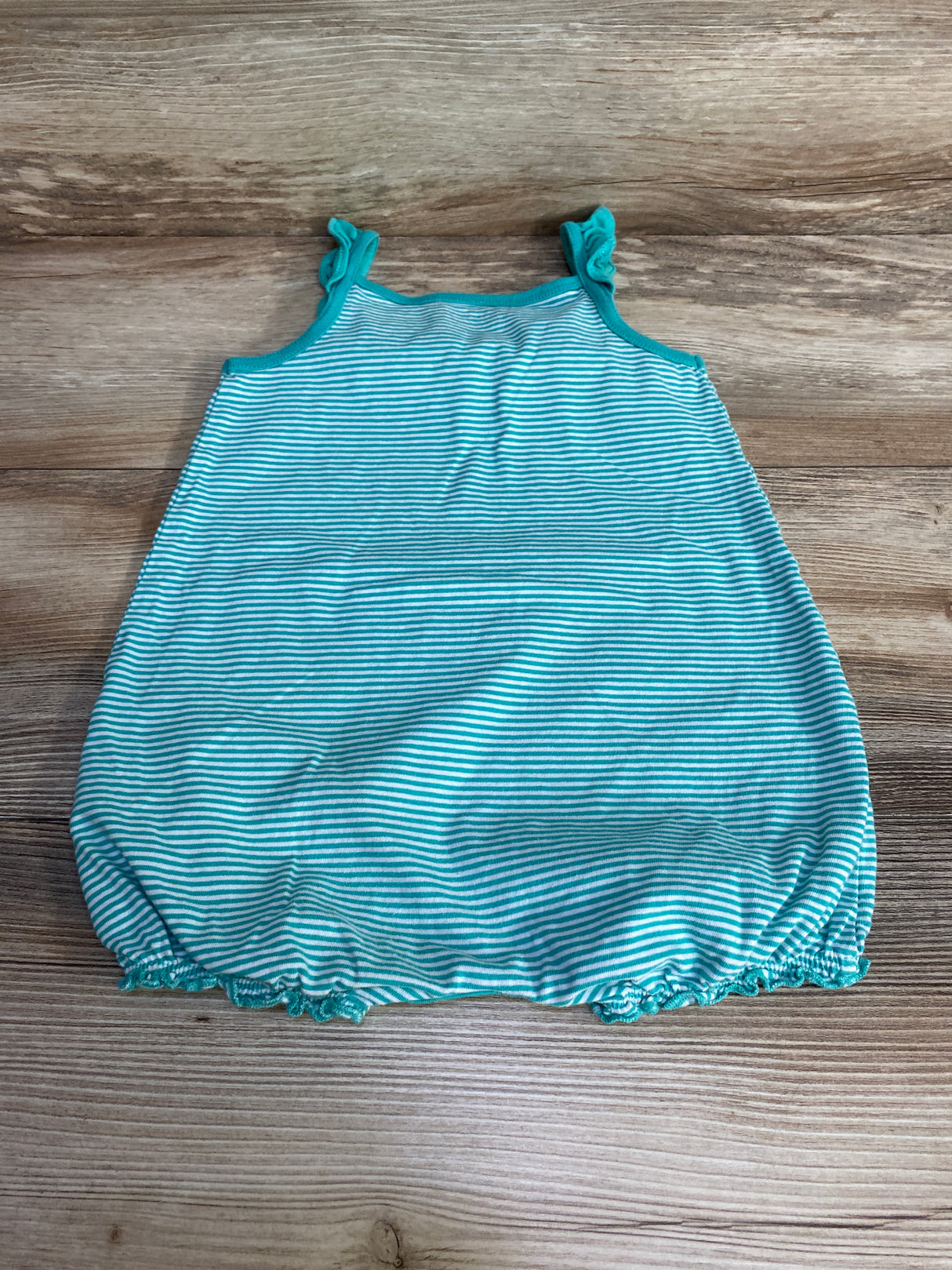 Carter's Striped Shortie Romper Green sz 24m