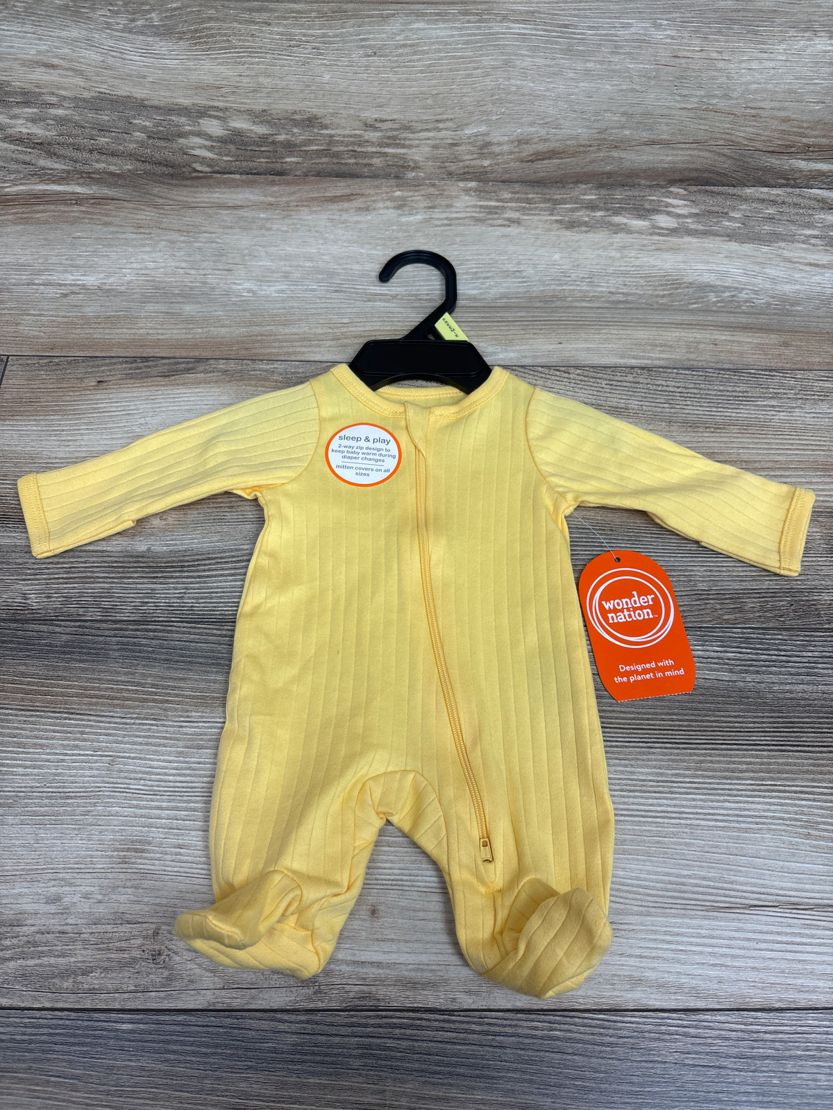 NEW Wonder Nation Ribbed Sleeper Yellow sz Preemie