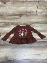 Carter's Woodland Friends Peplum Shirt Brown sz 3T