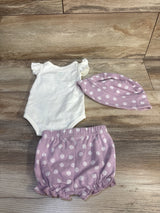 Disney Baby 3pc Minnie Mouse Bodysuit, Pants, & Bucket Hat Set White sz 0/3m