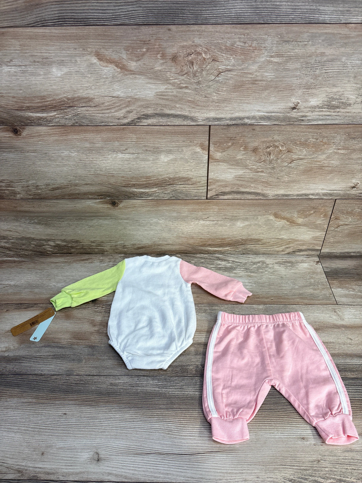 NEW Charlotte & Star 2pc Thermal Romper & Joggers Pink sz 0-3m