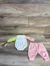 NEW Charlotte & Star 2pc Thermal Romper & Joggers Pink sz 0-3m